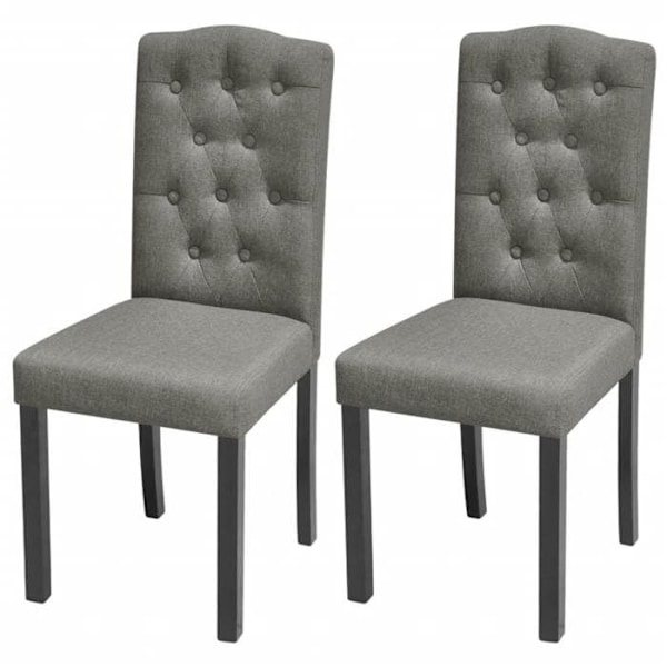 Matstolar - Noname - Paketerbjudande av 2 - Grått tyg - Massivt trä - Modern design Grå
