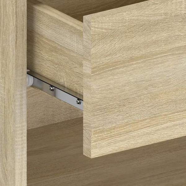 Væghængt natbord 46 x 29,5 x 30 cm i ingeniørtræ farve eg DEC034278 kastanj