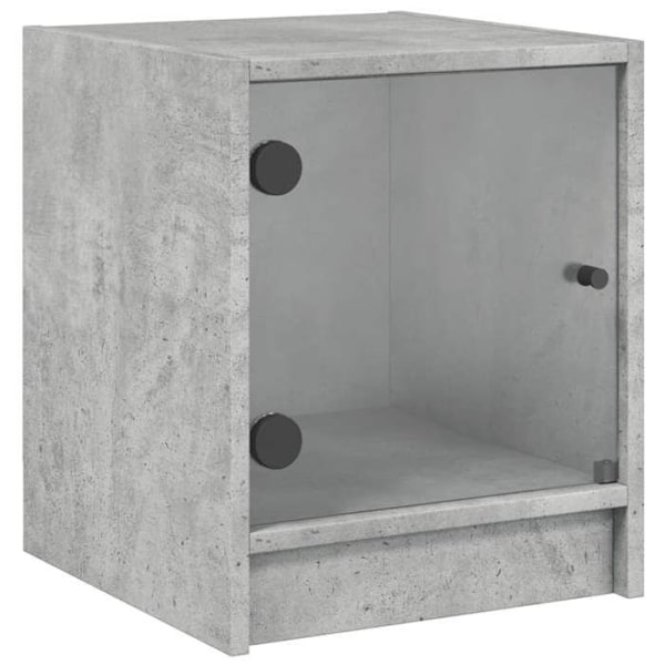 Sæt med 2 natborde med glaslåger 35 x 37 x 42 cm ingeniørtræ grå DEC035978 kastanj
