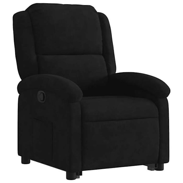 Fauxhårsæde med komfortabel polstring, elektrisk løftefunktion i sort velour DEC028125 Svart