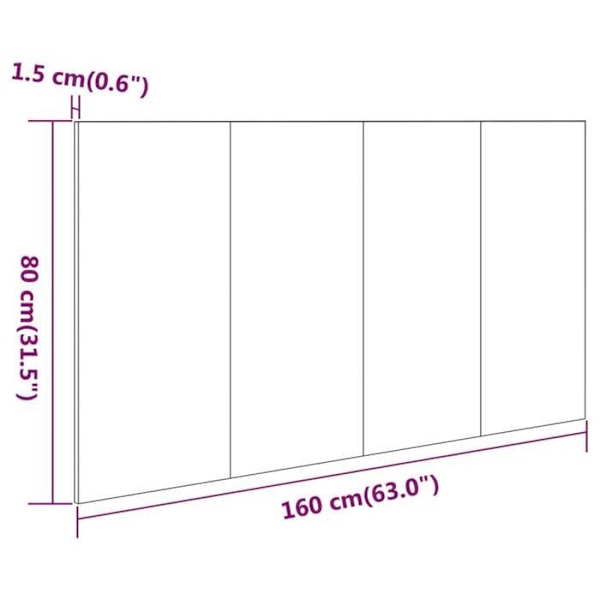 Pääty - MDF - 160x80 cm - Harmaa - Klassinen - Kosteudenkestävä Grå