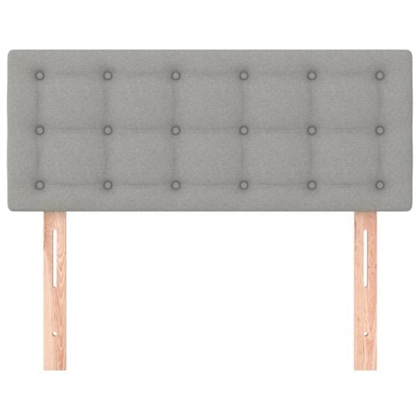Hovedgærde til seng, soveværelse, møbel 80 x 5 x 78/88 cm, lys grå stof TDL0203220 Grå