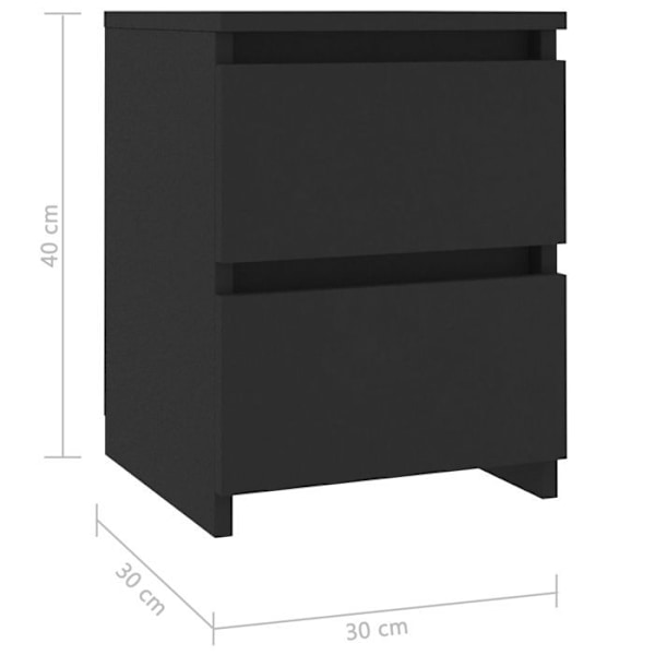 Yöpöytä kahdella laatikolla 30 x 30 x 40 cm musta insinööripuu DEC034343 kastanj