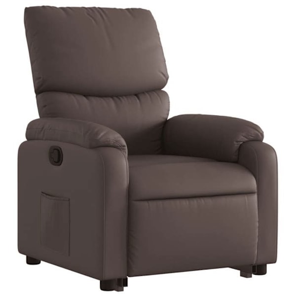 Fauteuil relax TV polstring komfortabel elektrisk løftefunktion i PVC brun DEC028031 kastanj