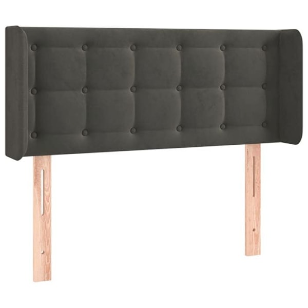 Hovedgavl til soveværelse med sidekant 83 x 16 x 78/88 mørkegrå velour Mörkgrå