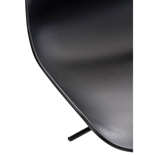 Barstole x4 med fodstøtte, højdejusterbart, moderne design i sort plastik og sort metal 10_0004498 Metall