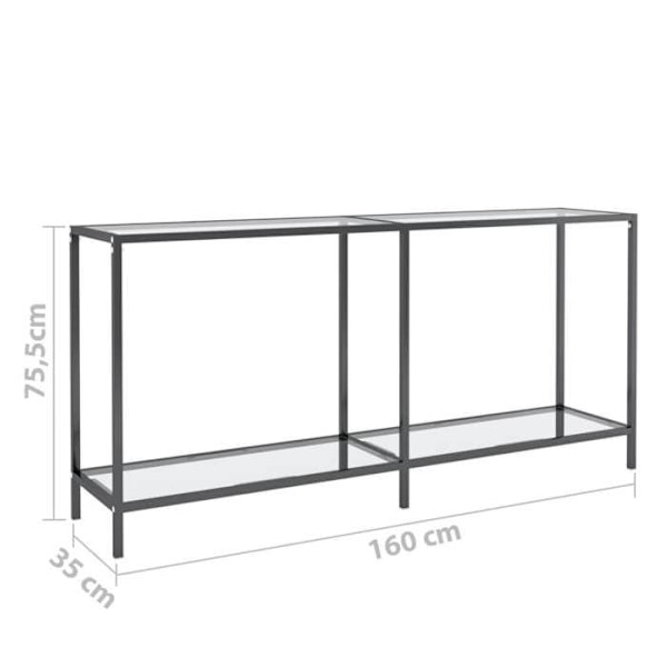 Konsolbord praktiskt för en organiserad entré 160 x 35 x 75,5 cm transparent härdat glas och stål DEC032267 Guld