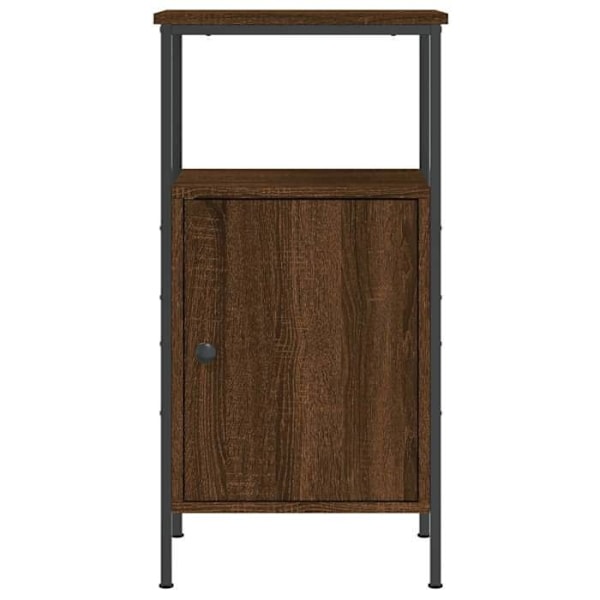 Yöpöytä, jossa on ovi ja säilytystila, mitat 41 x 31 x 80 cm, ruskea ingenieuripuu ja rauta DEC033770 kastanj