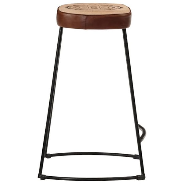 Sæt af 2 retro design barstole, højde 62 cm, metalramme med PVC-belægning og stof DEC029770 Metall