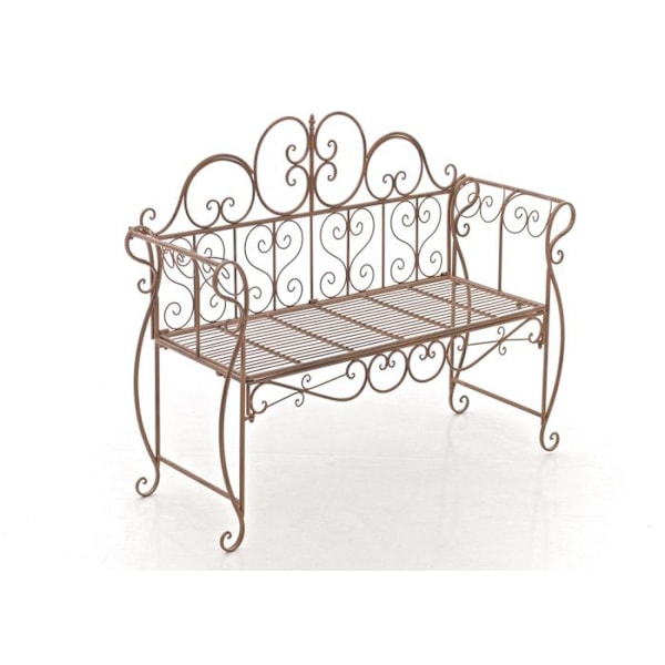 Bänk i rustik design, 128 cm bred, i gammalbrun metall 10_0002938 kastanj