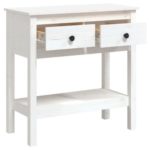 Konsolbord med praktiska lådor för en organiserad hall 75 x 35 x 75 cm i vit furu DEC031711 Vit