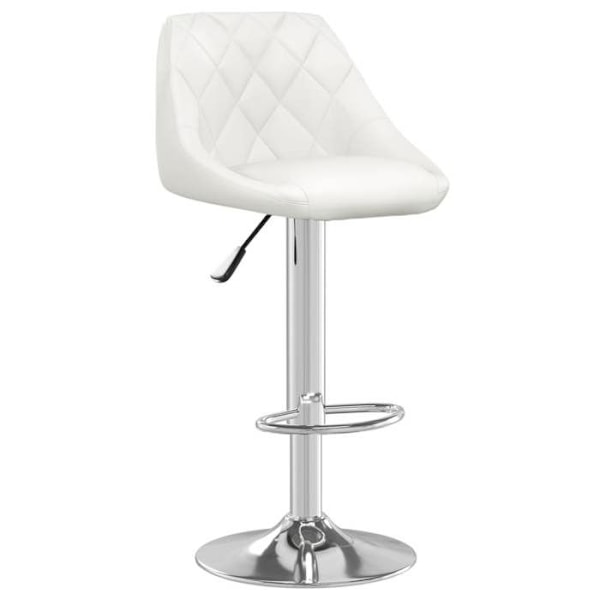 Taburett x1 hög stol med diamantstygn i vitt PVC och stål DEC029445 Vit