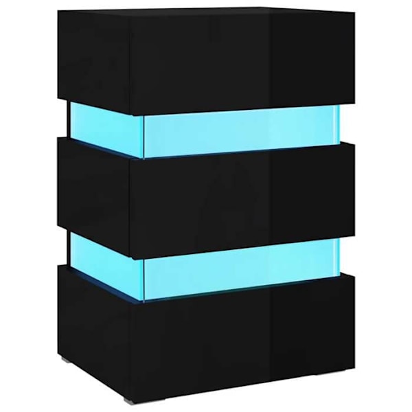 Nattelys med LED-lys og 3 skuffer 45 x 35 x 67 cm ingenieurtræ sort DEC034744 kastanj