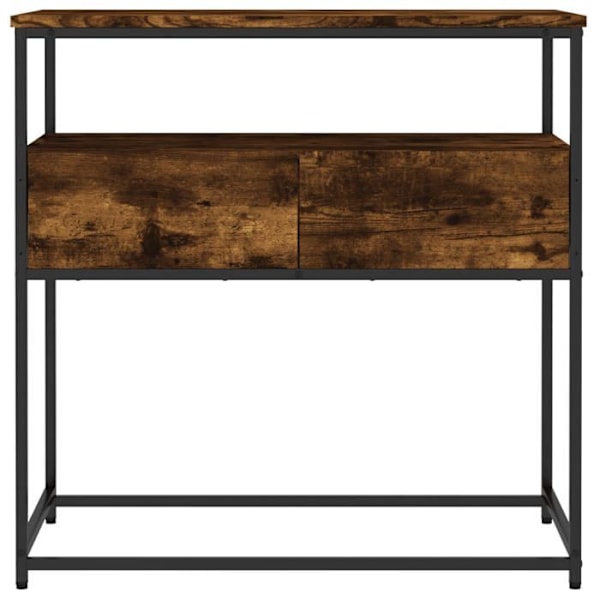 Funktionsdygtig og stilfuld konsolbord med skuffer 75 x 40 x 75 cm, brun ingeniørtræ og metal DEC031816 kastanj