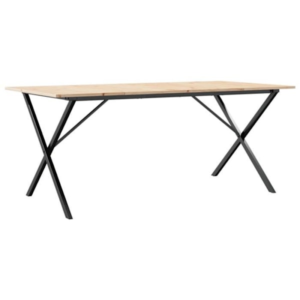 Industrielt design spisestuebord 180 x 90 x 75 cm massiv fyrretræ og stål DEC036806 kastanj