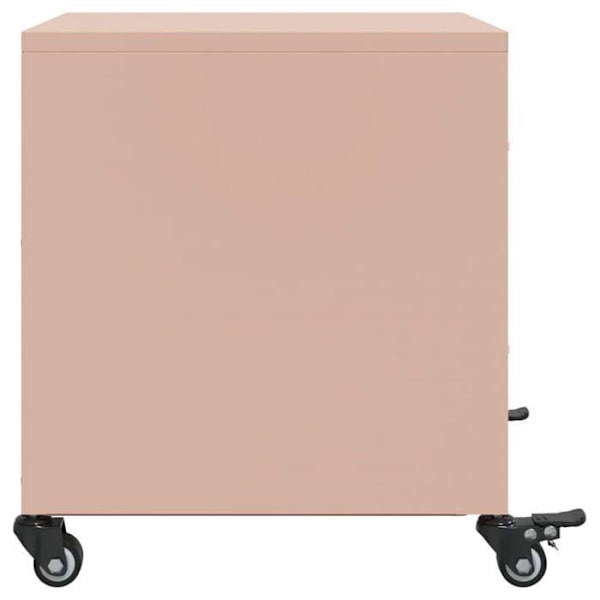 Sängbord på hjul med två lådor 36 x 39 x 43,5 cm rosa stål DEC034556 Rosa