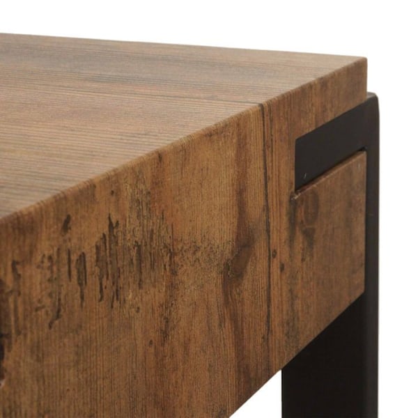 Skrivbord med dator, sidobord 100x54 cm MDF vild ek och mörk metall 04_0006065 Metall
