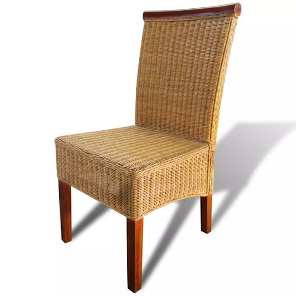 Matsalsstolar - Ej specificerat - Set om 4 - Äkta rotting - Massivt trä - Modern stil kastanj