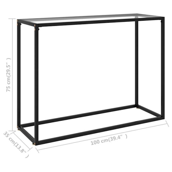 Konsolbord praktiskt för en organiserad entré 100 x 35 x 75 cm transparent härdat glas och stål DEC032262 Guld
