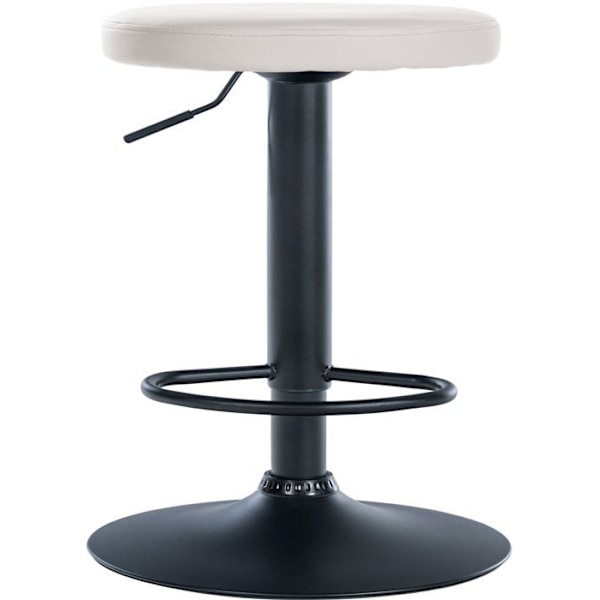 Barstol x1 enkel design, højdejusterbar, PVC-belægning i hvid, ben i sort metal 10_0005344 Vit