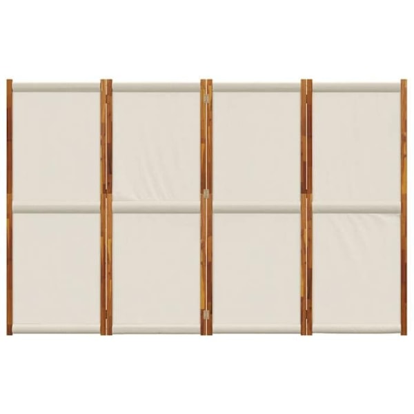 Paravent separerande avdelare med 4 paneler 280 x 180 cm textilene grå och trä DEC030865 kastanj