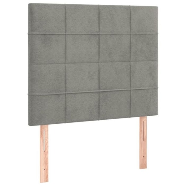 Hovedgærde til seng, soveværelse, møbel med LED 100 x 5 x 118/128 cm, lys grå velvet TDL0201458