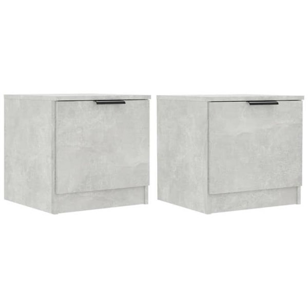 Sæt med 2 natborde med skabsrum med dør 40 x 39 x 40 cm grå ingeniørtræ DEC035388 kastanj