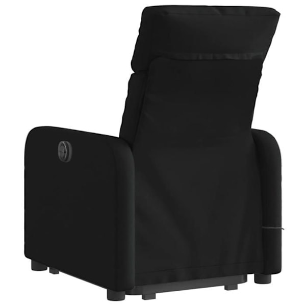 Relaxationsstol med massagefunktion og elektrisk løftefunktion i sort stof DEC027824 Svart
