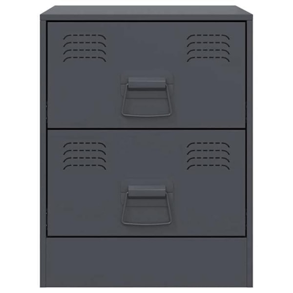 2 kpl yöpöytiä laatikoilla 34,5 x 39 x 44 cm antrasiitti teräs DEC034817 Flerfärgad