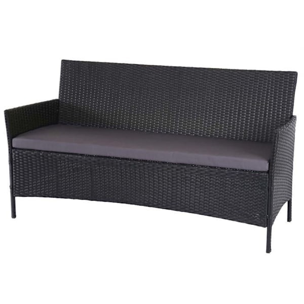 3-paikkainen puutarhatrendi 154 anthracite-polyrottingilla, anthracite-tyynyillä