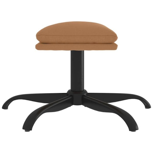Repose-fødder taburet 60 x 60 x 36 cm mikrofiber stof taupe metal krydsfiner DEC030637 Metall