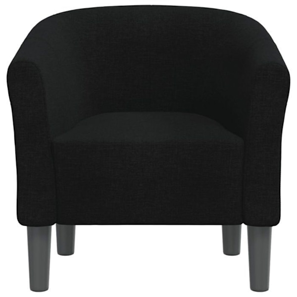 Lounge stol komfortabel sæde rund ryg moderne design i sort stof DEC026471 Svart