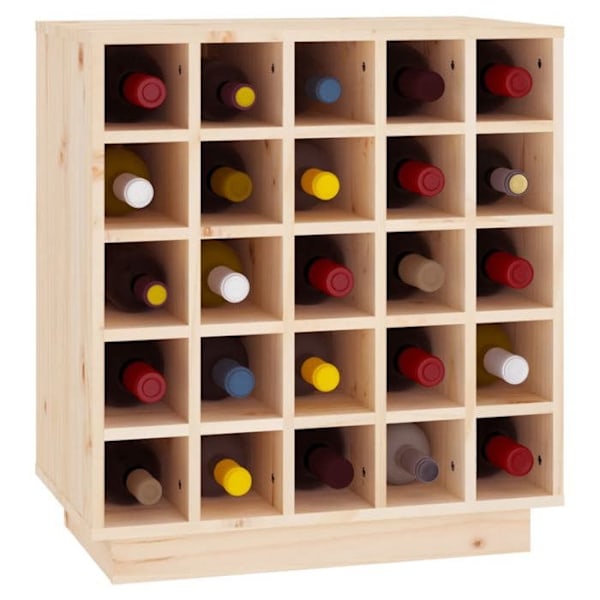 Vinreol til op til 25 flasker 55,5 x 34 x 61 cm i fyrretræ DEC024422 kastanj