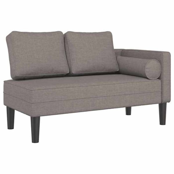 Meridienne chaise longue soffa för inomhus med kuddar taupe tyg taupe DEC026102 Mol