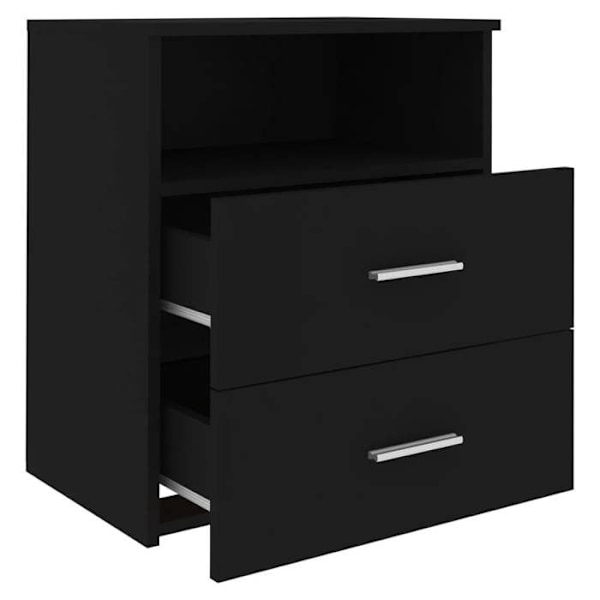 Yöpöytä, jossa on laatikoita ja säilytysosa 50 x 32 x 60 cm musta insinööripuuta DEC034496 kastanj