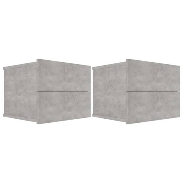 2 kappaletta seinään kiinnitettäviä yöpöytiä laatikoilla 40 x 30 x 30 cm engineered wood harmaa DEC035347 kastanj