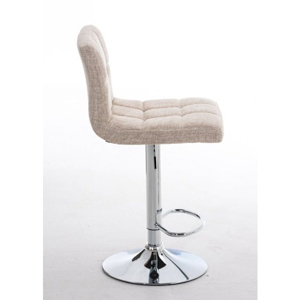 Barstol x1 med justerbar fodstøtte moderne design i creme stof 10_0000051 Grädde