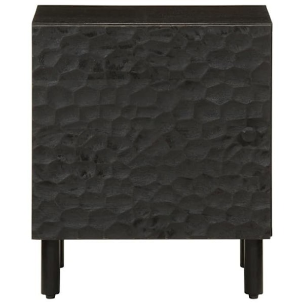Sæt med 2 natborde med skab med dør 40 x 33 x 46 cm sort mango træ og jern DEC035519 kastanj