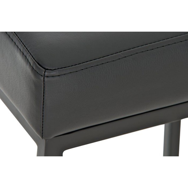 Barstol - Design - Sort - Syntetisk - Mat sort metal - Komfortabel og elegant Svart