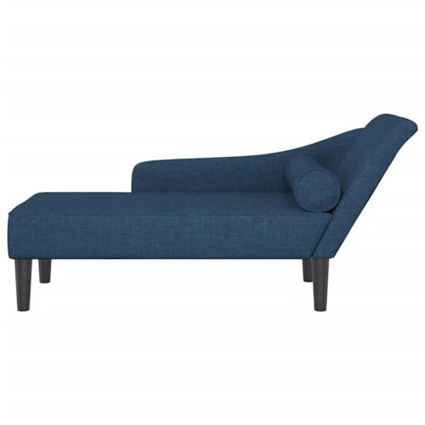 Meridienne chaise longue til indendørs brug med puder i blåt stof DEC026061 Blå
