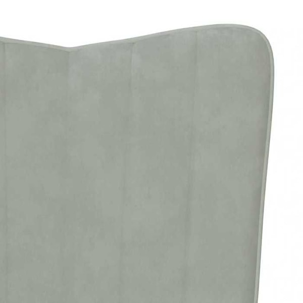 Moderne design loungestol sofa i lys grå fløjl med træben DEC026672 kastanj