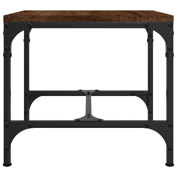 Sæt med 2 sideborde 40 x 40 x 35 cm ingeniørtræ farve egetræ brun DEC031306 kastanj