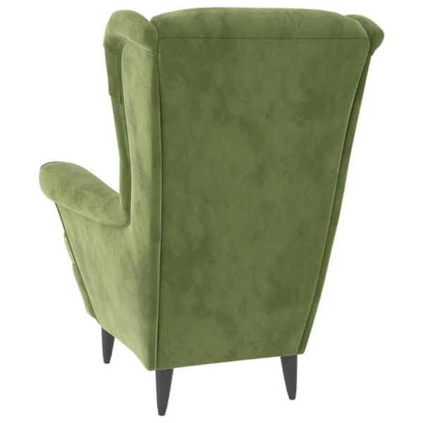 Lounge stol til stue designet og moderne i lysegrønt velour DEC028682 Grön