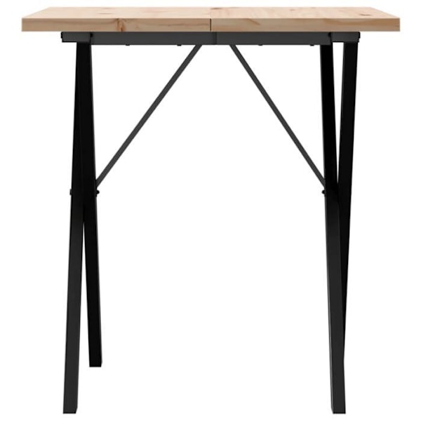 Industrielt design spisebord 70 x 70 x 75,5 cm massiv fyrretræ og stål DEC036815 kastanj
