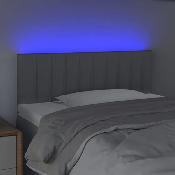 Sengegavl tilbehør til soveværelse møbel med LED 80 x 5 x 78/88 cm stof lys grå TDL0201275 Grå