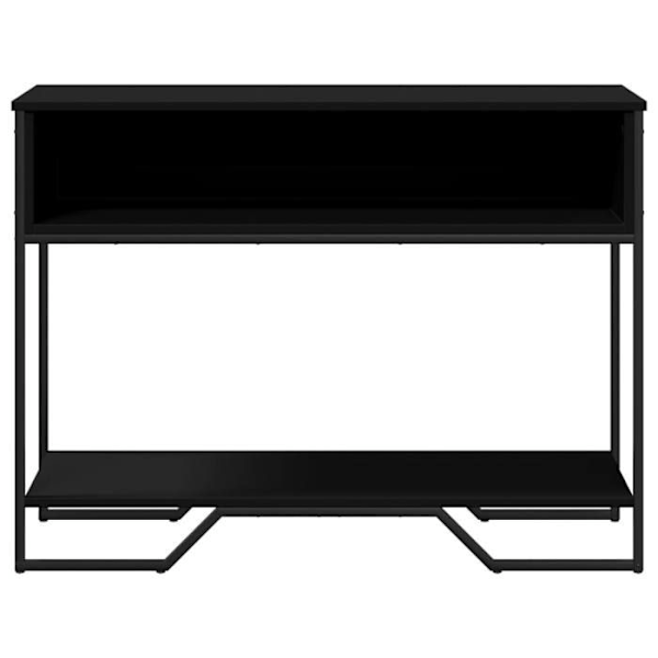 Moderne entrekonsol med opbevaringsplads 100 x 35 x 74,5 cm sort ingeniørtræ og metal DEC032076 kastanj