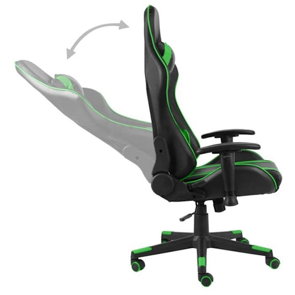 Kontorstol gaming på hjul med drejelige armlæn i grøn PVC DEC026054 Grön