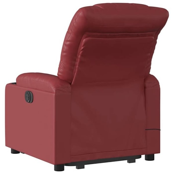 Avslappningsfåtölj med massagerfunktion och justerbar lutning, elektrisk liftfunktion i röd bordeaux PVC DEC027840 Bordeaux