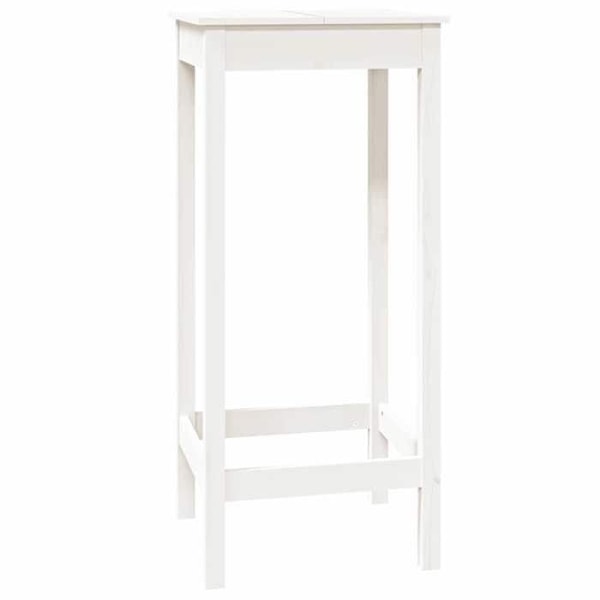 Multifunktionel sidebord højbord 50 x 50 x 110 cm massiv hvidfyr DEC036410 Vit
