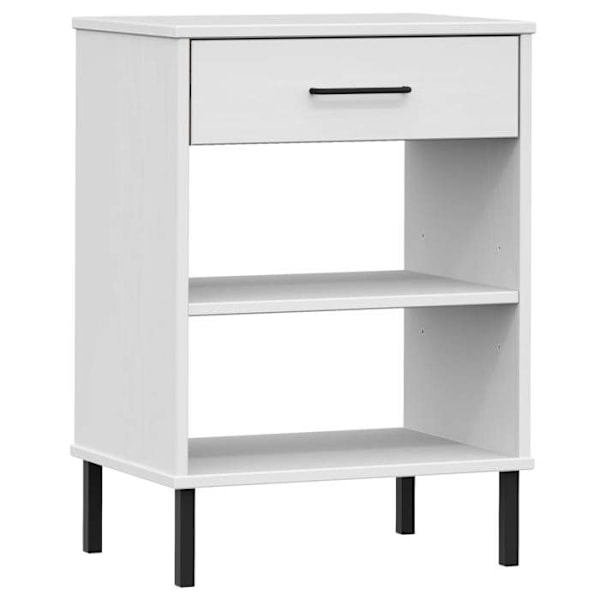 Armoire console avec tiroir et deux compartiments avec pieds en métal et bois de pin blanc DEC031369 Vit